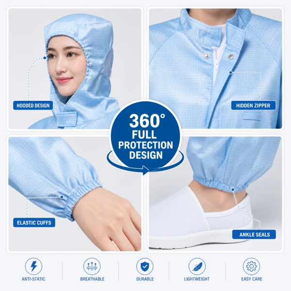Antistatic ESD Cleanroom Coverall price